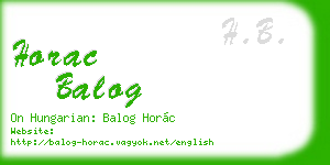 horac balog business card